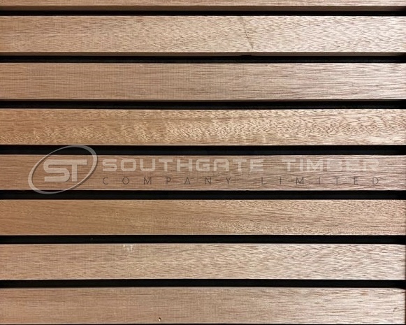 Close-up of smooth Meranti Far Eastern Hardwood 20 x 45mm P.A.R timber with uniform grain and warm reddish-brown tones, showcasing the quality finish available from Southgate Timber.