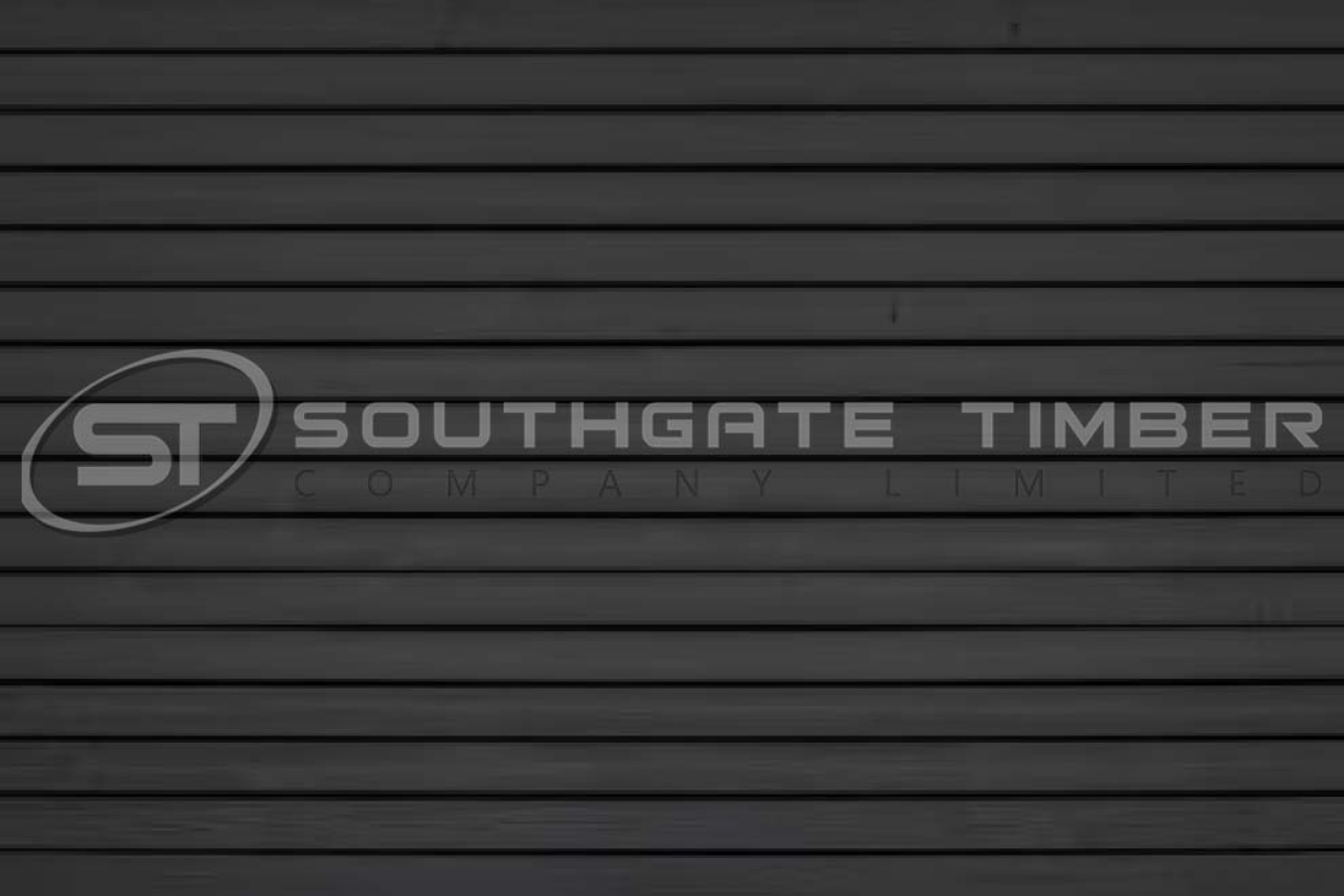 Black Thermo Spruce Cladding with consistent opaque black painted finish
