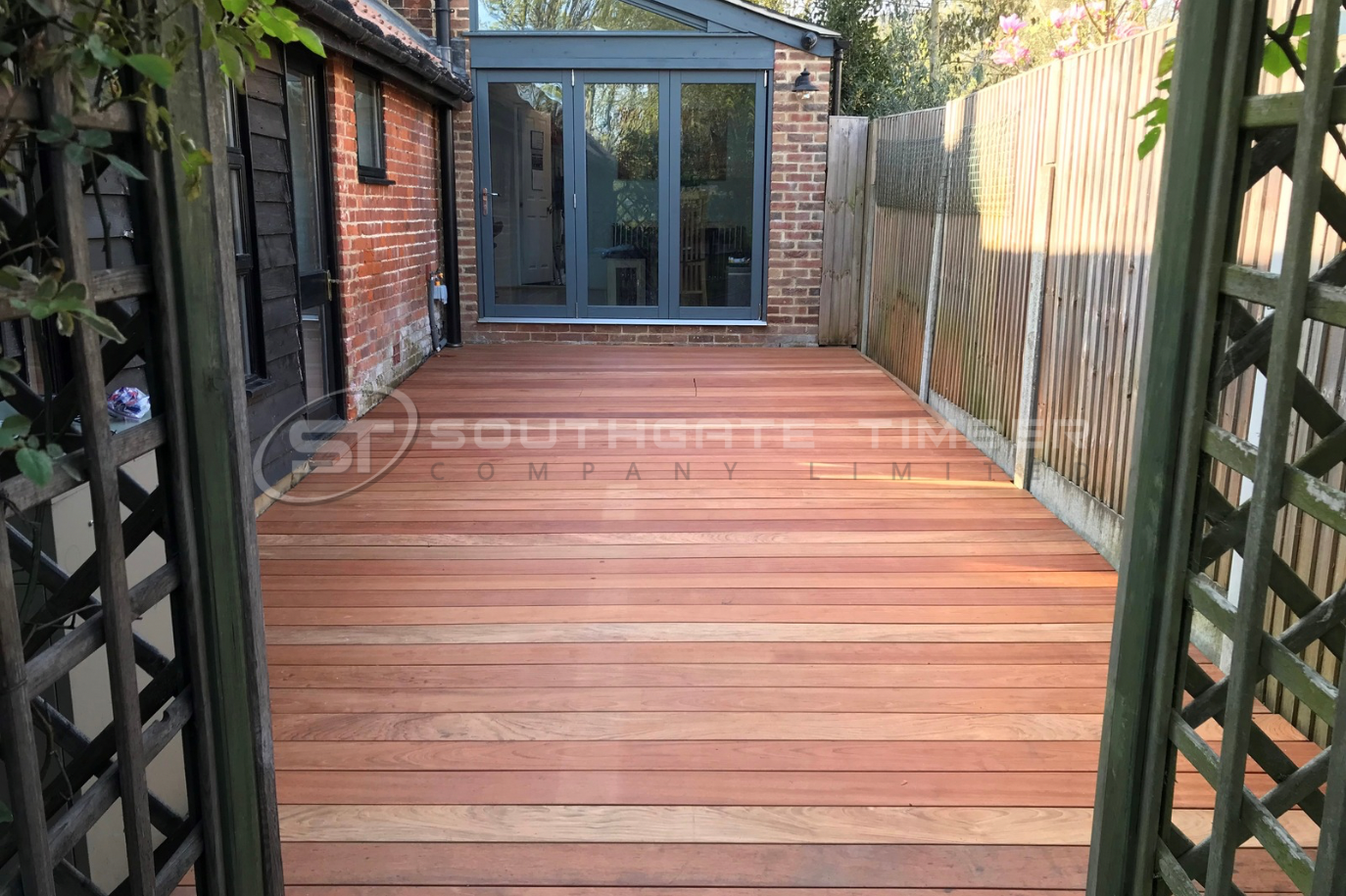 Jatoba hardwood decking installation showcasing the rich colour, durability and premium appearance of tropical hardwood timber.