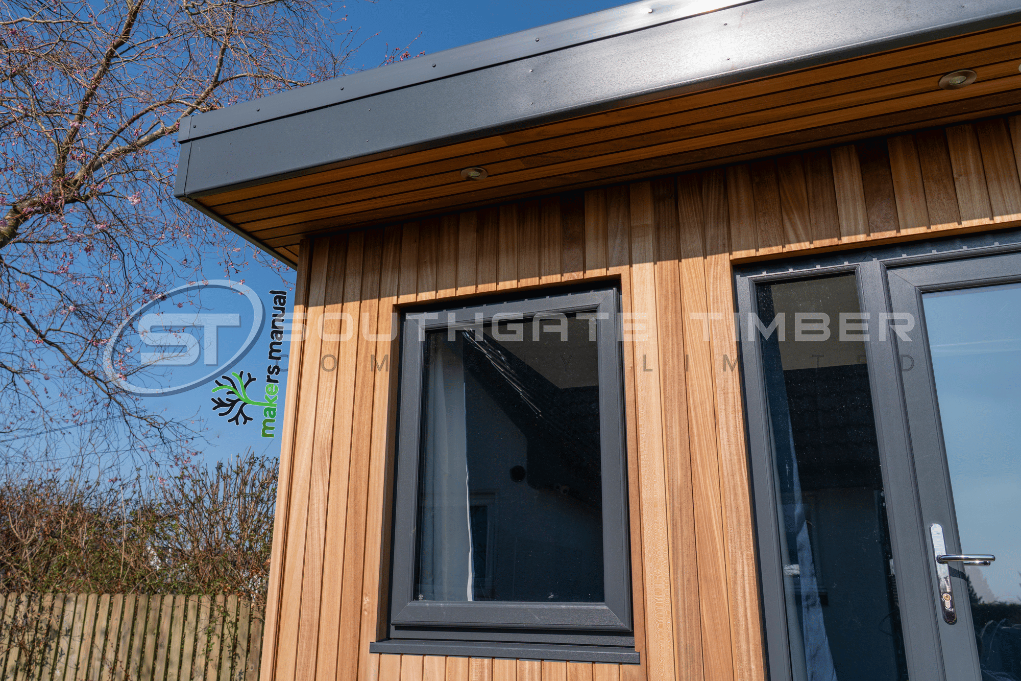 Thermo Ayous timber cladding on a modern garden room exterior in the UK