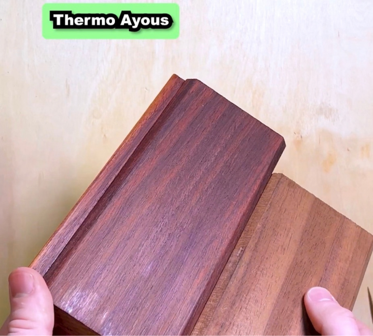 Thermo Ayous cladding before and after treatment with Osmo 420 UV-Protection Oil