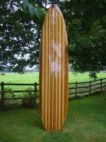 Cedar surf board made from out P.A.R. stock items