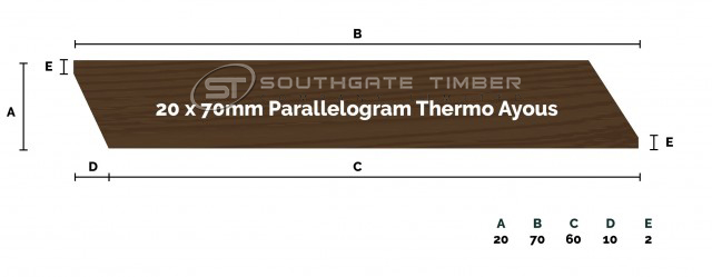 Thermo Ayous 20 x 70mm Parallelogram