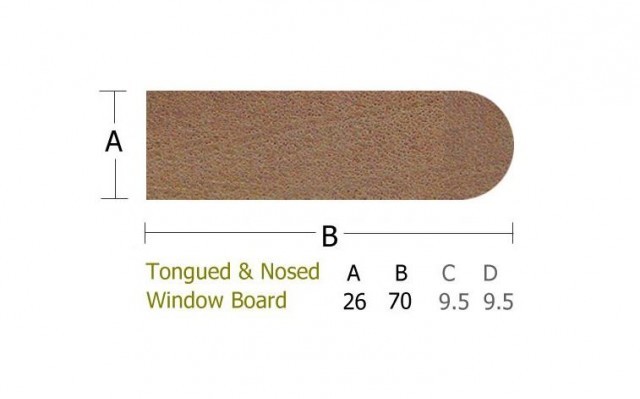 Far Eastern Hardwood 26 x 70mm Nosed Window Board