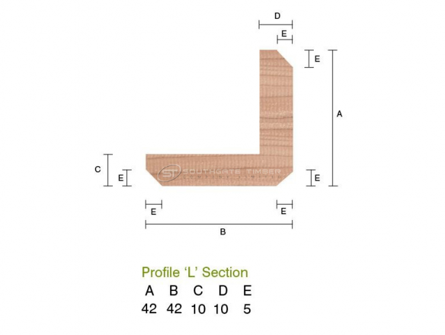 Douglas Fir 42 x 42mm L Section