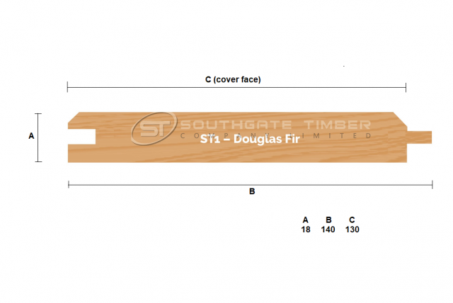 Douglas Fir 18 x 140mm TGV ST1