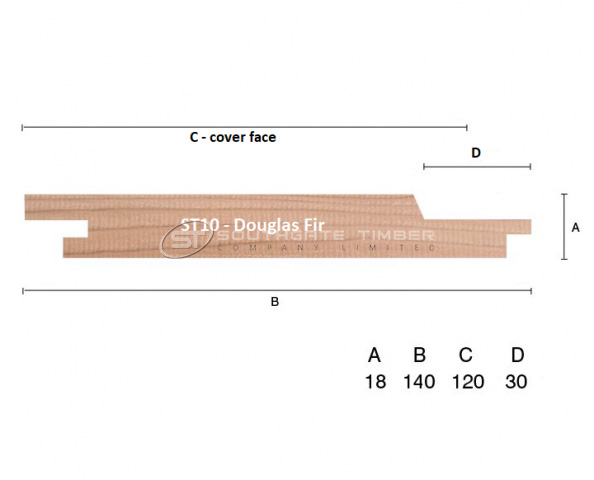 Douglas Fir 18 x 140mm Channel Groove ST10