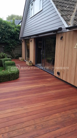 Jatoba 21 x 145mm Smooth 2 sides - Grooved for hidden fix - 1st Grade