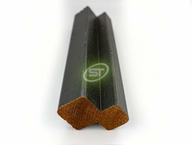 Thermory 42 x 42mm Corner Profile CP3 Thermo Spruce Vivid Black - view 3