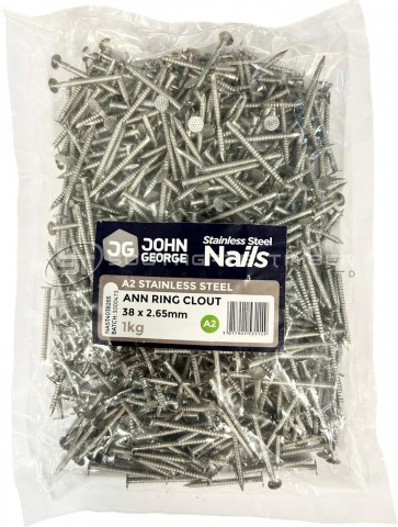 Stainless Steel 38mm x 2.65mm Annular Ring Shank 1kg