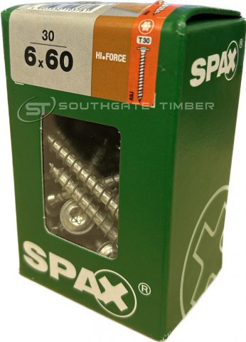 Spax WIROX 6.0 x 60mm x 30 mini pack construction screw
