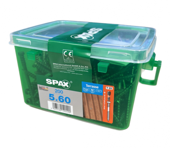 Spax Stainless 5.0 x 60mm x 200 tubs decking screw