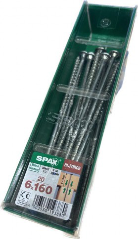 Spax WIROX 6.0 x 160mm x 20 mini pack construction screw