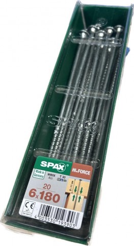 Spax WIROX 6.0 x 180mm x 20 mini pack construction screw