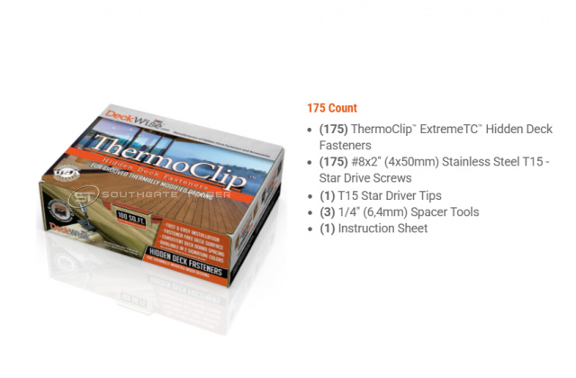 Deckwise Thermo Decking Clip Hidden Decking Fixings - 6mm Gap - 175 kit