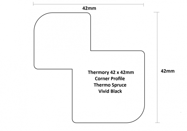 Thermory 42 x 42mm Corner Profile CP3 Thermo Spruce Vivid Black - view 2