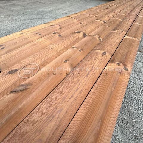 Thermowood Pine 25 x 140mm Smooth 2 sides Hidden Fix Decking