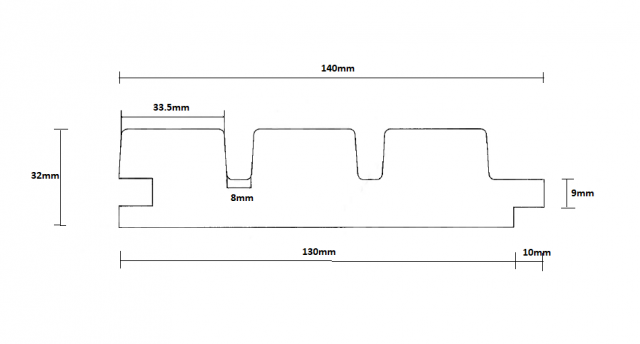 Thermowood Pine 32 x 140mm 3 Stripe - view 8