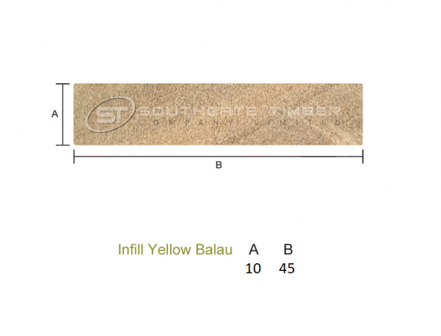 Yellow Balau 10 x 45mm P.A.R. Fencing