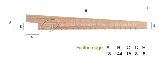 Western Red Cedar 18 x 144mm Featheredge Lap ST14
