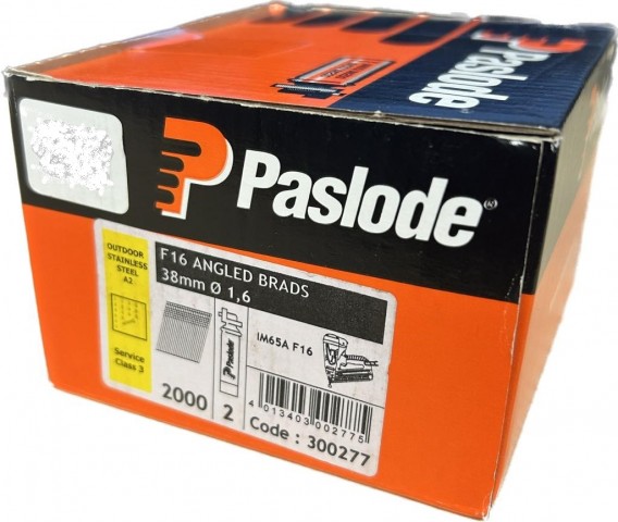 Paslode Stainless Steel 38mm x 1.6mm Brad Angled