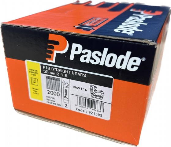 Paslode Stainless Steel 50mm x 1.6mm Brad Straight