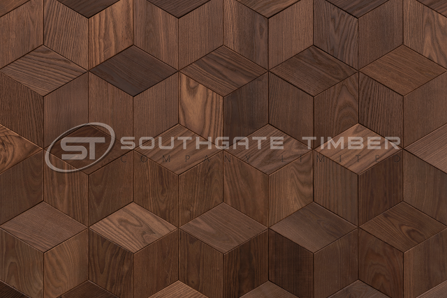 Thermory Thermo-Ash Decor Rhomb Tiles Internal