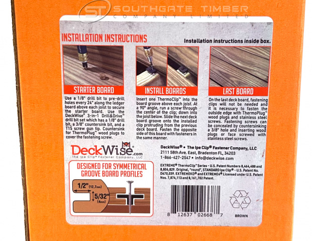 Deckwise Thermo Decking Clip Hidden Decking Fixings - 6mm Gap - mini 90 kit