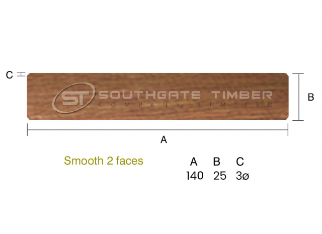 Thermowood Pine 25 x 140mm Smooth 2 sides Decking